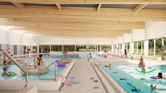   Conceptbeeld toekomstige zwembad sportsite De Ponte